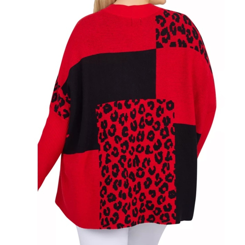 Ruby Rd Woman’s Oversize Drop Shoulder Lipstick Red Sweater - Picture 2 of 9